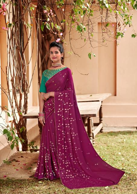 Lt Rajkanya Fancy Party Wear Wholesale Georgette Sarees Catalog
